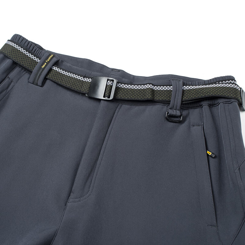 苏奈雪户外冲锋裤男款加绒加厚冬季新款登山裤防风保暖登山休闲裤 黑色 M