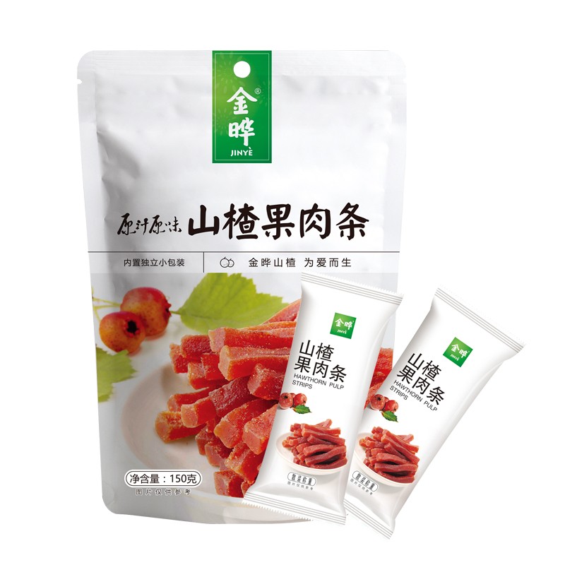 金晔 休闲零食 蜜饯果脯 山楂果肉条150g/袋