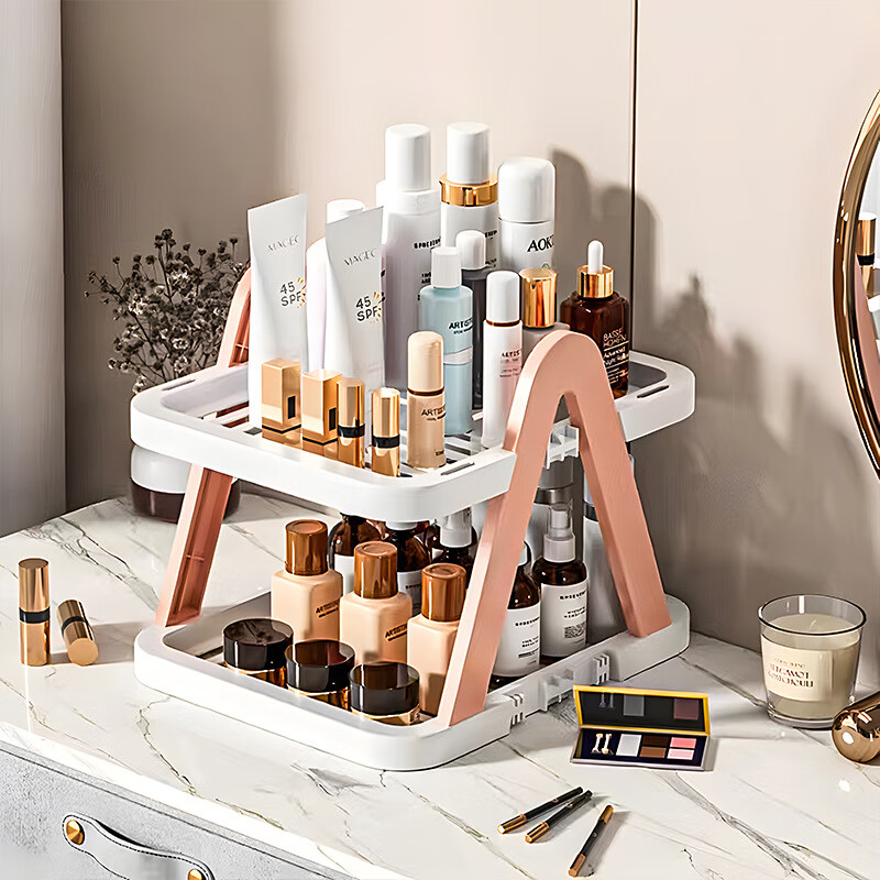 【优选】分层鞋架整理鞋柜收纳省空间寝室宿舍置物架鞋子桌面化妆 蓝色（两层）