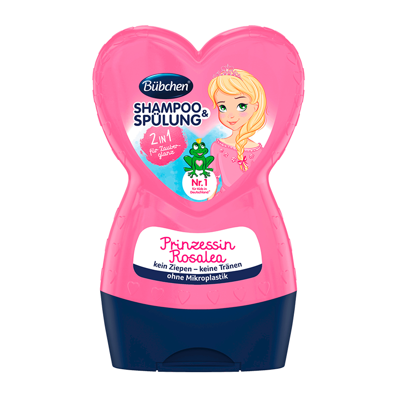 贝臣德国进口Bubchen贝臣小公主洗发水儿童洗发水沐浴露二合一 小公主青蛙王子 心型洗发水