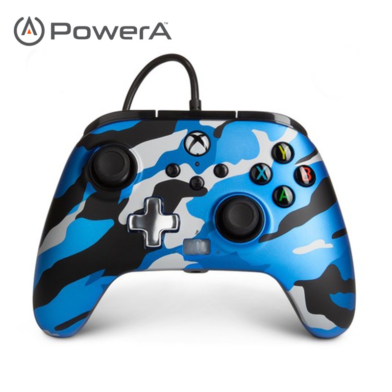 PowerA Xbox正版Xbox One• Xbox Series X|S带背键有线手柄-迷彩蓝款