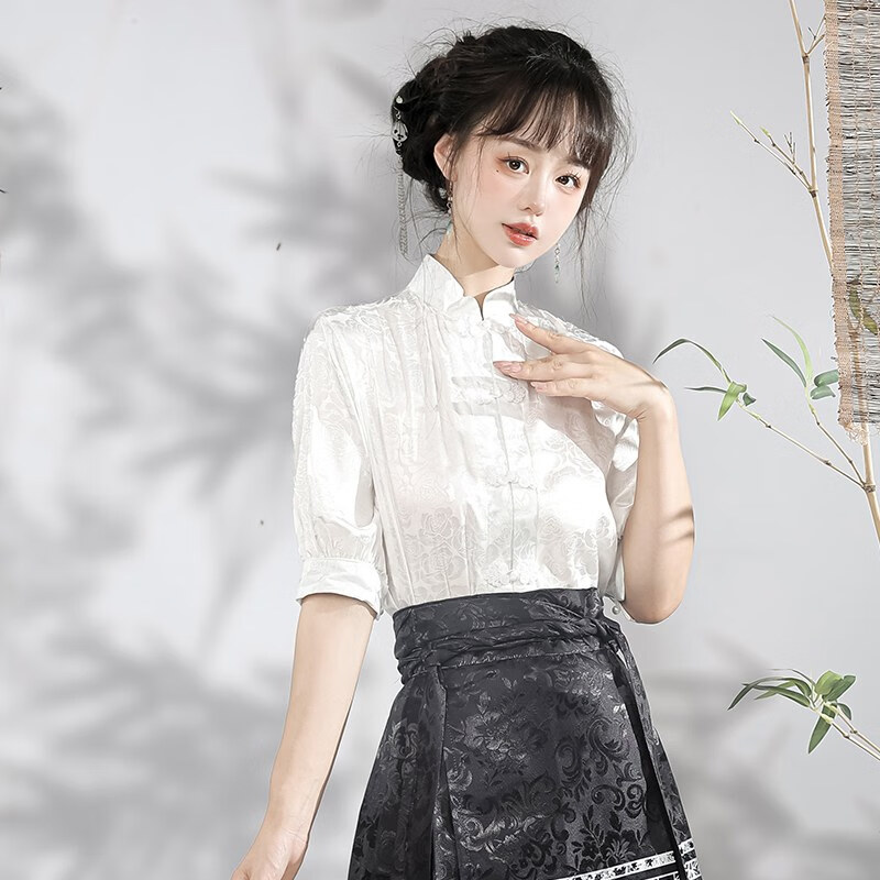 棉逸纪新中式古装明制国风马面套装日常混搭半身女夏季汉服2024新款