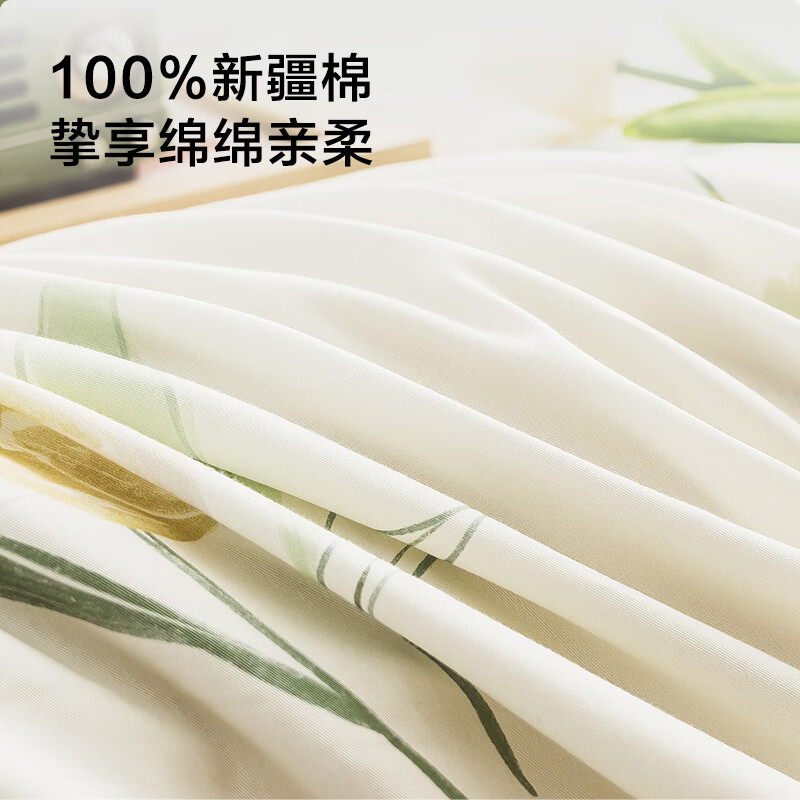 京东京造 40支新疆棉A类床上四件套 梦之花园系列 1.8米床 铃兰花开