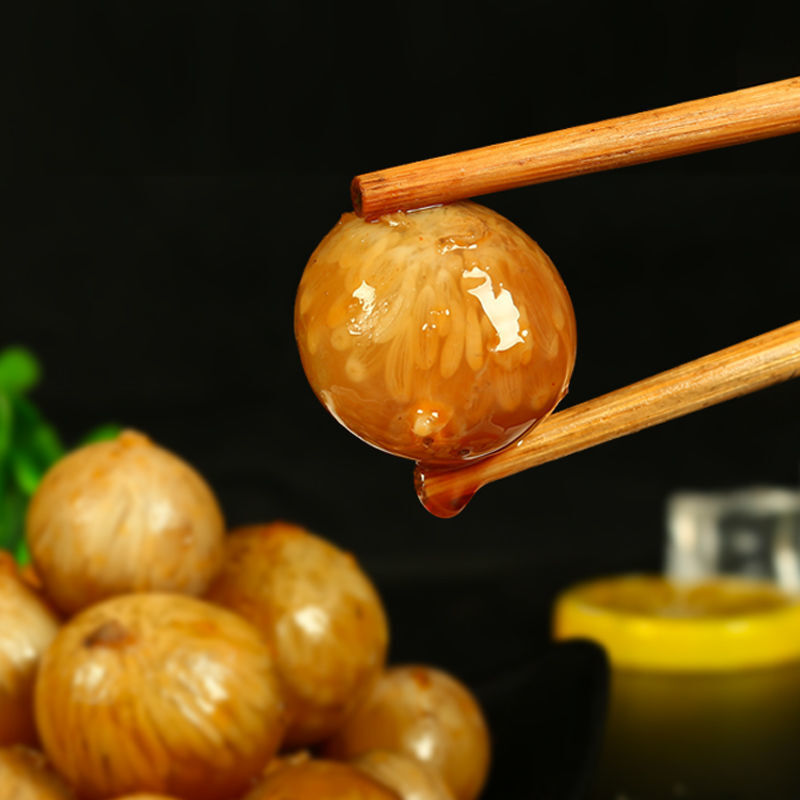 虎钢馋香辣爆头八爪鱼籽大米球海鲜熟食网红250g袋 1包(250g)