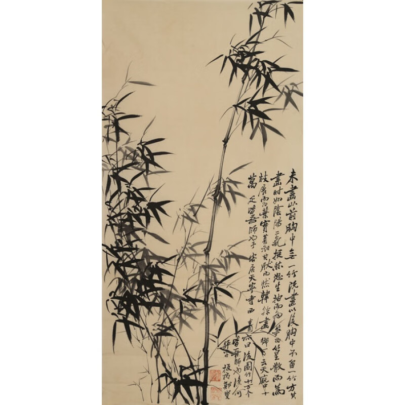 清代郑板桥字画精品三尺写意墨竹国画纯手绘临摹古玩名人书画作品纯