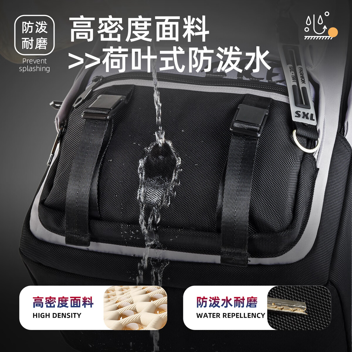 新仕高（SUNCISCO）初中生书包男学生包大容量高中学生2026新款减负护脊男孩双肩包 DB96666黑色 适合155-180CM