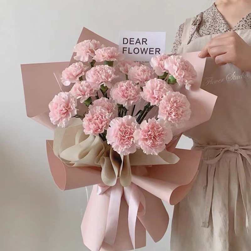 花西拾鲜花同城配送康乃馨满天星长辈同事朋友生日探问候祝福三八妇女