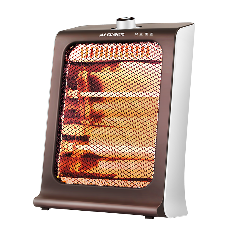 奥克斯 小太阳取暖器烤火炉电暖器 家用卧室宿舍取热器电暖气片 省电节能无风电暖炉 咖啡色-功率600W