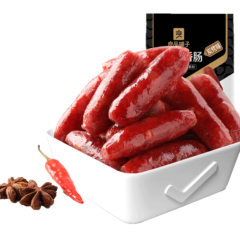良品铺子 迷你烤香肠烤肠碳烤味75g猪肉类零食肉干肉脯零食小吃休闲食品