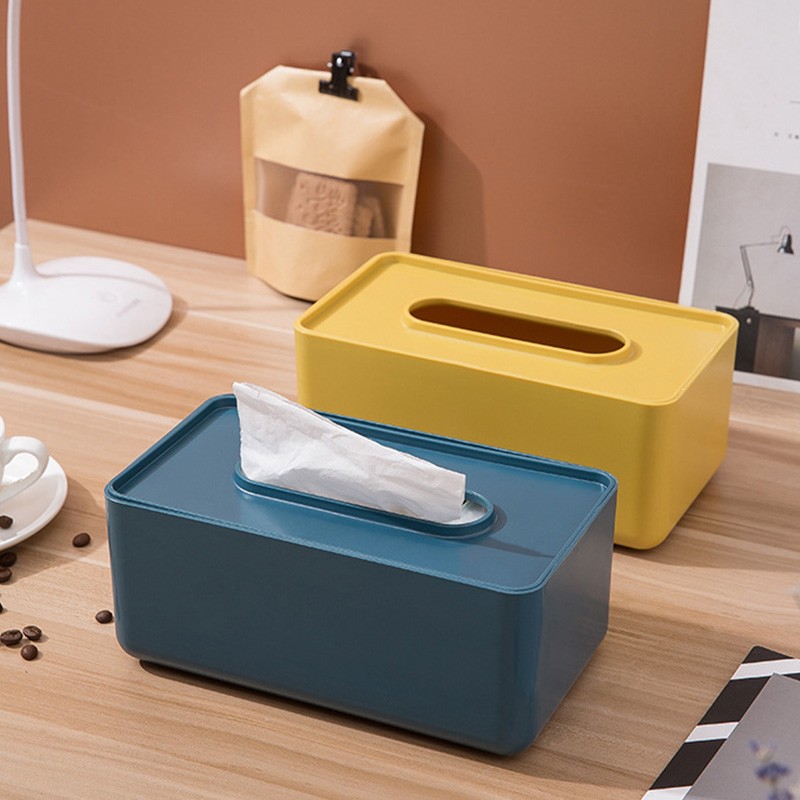 HOUYA好雅 撞色简约纸巾盒创意家用抽纸盒收纳盒客厅餐厅纸盒防水