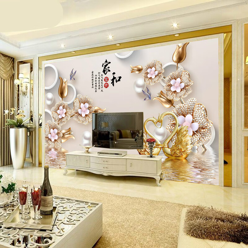 壁纸墙纸8d影视装饰5d大气客厅墙布简约现代北欧 无缝3d无妨绸缎布