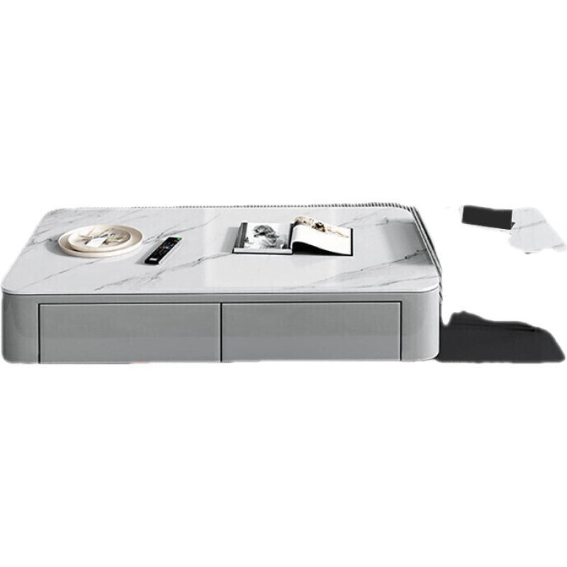 季勤 茶几 岩板茶几电视柜组合意式长方形客厅现代简约家用岩板茶几桌 搭配组合【1.3m茶几组合+电视柜】 整装