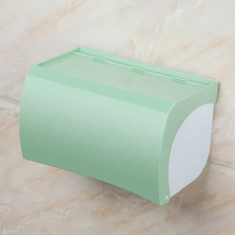 免打孔卫生间纸巾盒卫浴厕所塑料卷纸抽纸盒置物架纸巾架 新款北欧绿