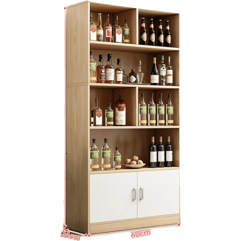 斯驼尔 酒柜架酒柜靠墙红酒柜白酒柜展示柜货架货柜产品柜市货架茶叶柜 【柜门款】田园橡木色60cm