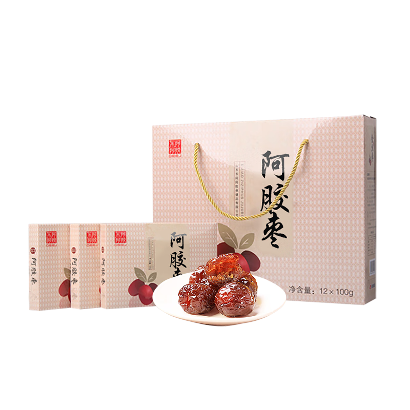 東阿阿膠官方店 即食無(wú)核阿膠棗100g*12盒禮盒裝 蜜棗零食 送父母長(zhǎng)輩禮物