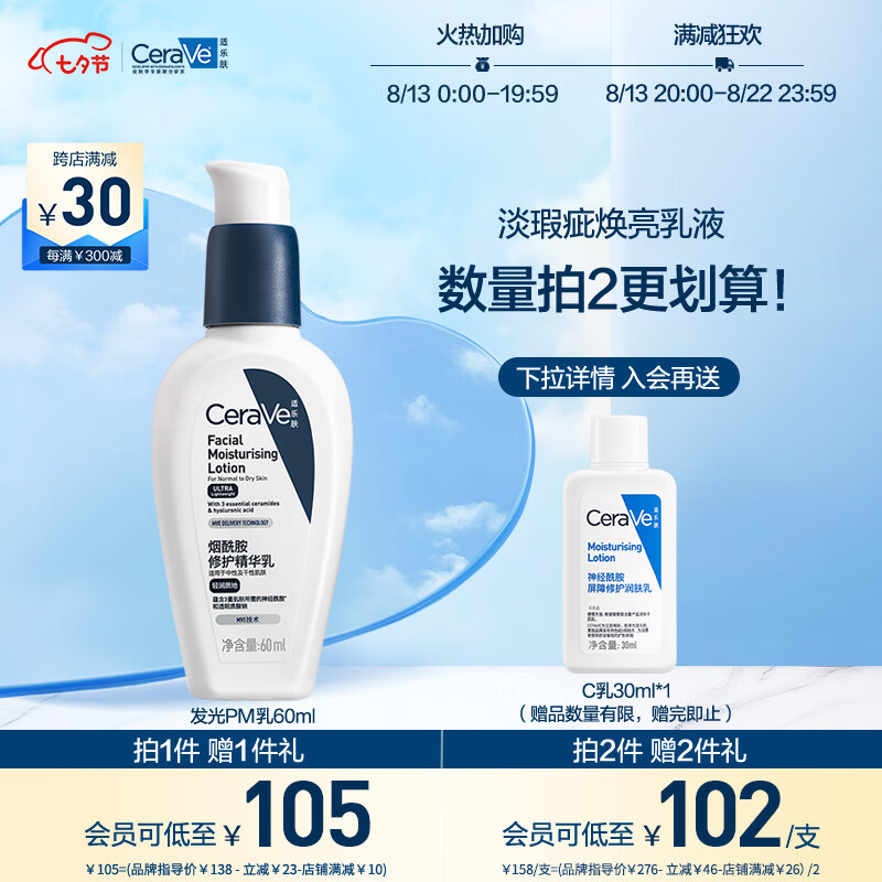 适乐肤（CeraVe）熬夜修护PM乳60ml(烟酰胺提亮补水保湿乳液面霜护肤品七夕礼物)怎么看?