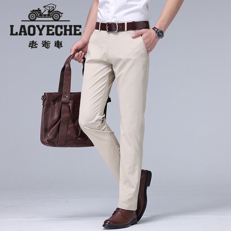 老爷车香港商务休闲西裤男修身直筒春夏款裤子时尚百搭宽松长裤子 906