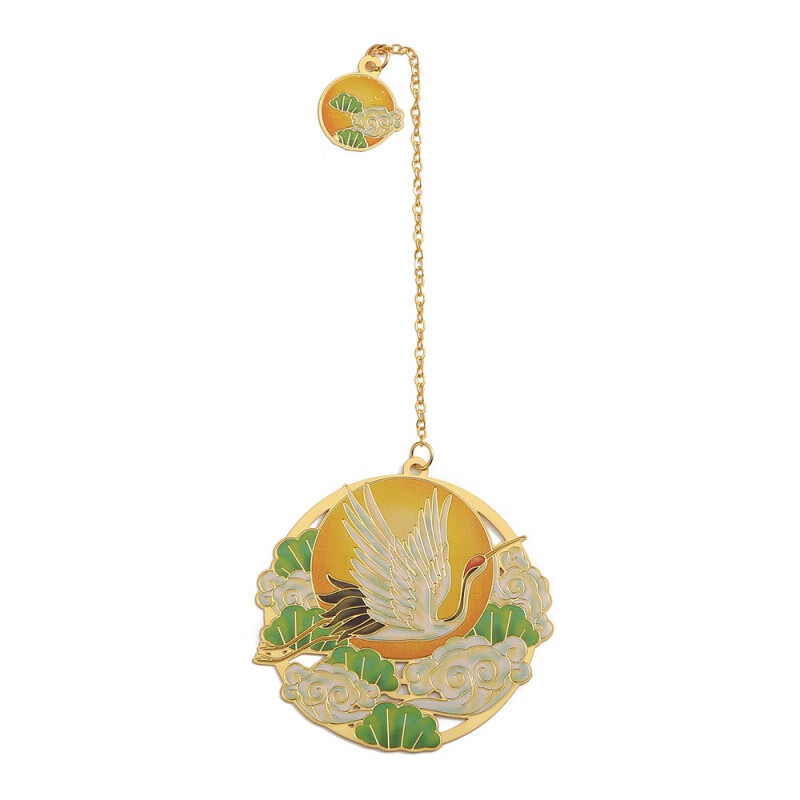 创意龙凤锦鲤书签中国风金属书签出国礼物送朋友同学生日礼物六一儿童节礼物中国祥瑞文创书签礼物 中国龙+凤+仙鹤+锦鲤