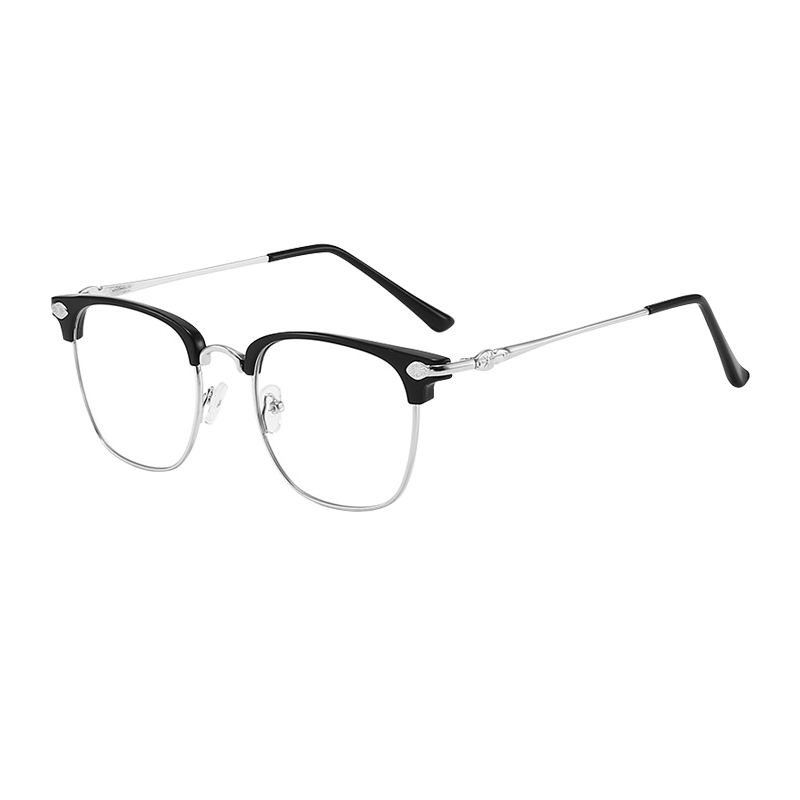 百亿补贴：LESCA LUNETIER半框近视眼镜男款防蓝光辐射平光镜度数高级感斯文理工男痞帅眼镜 25.56元