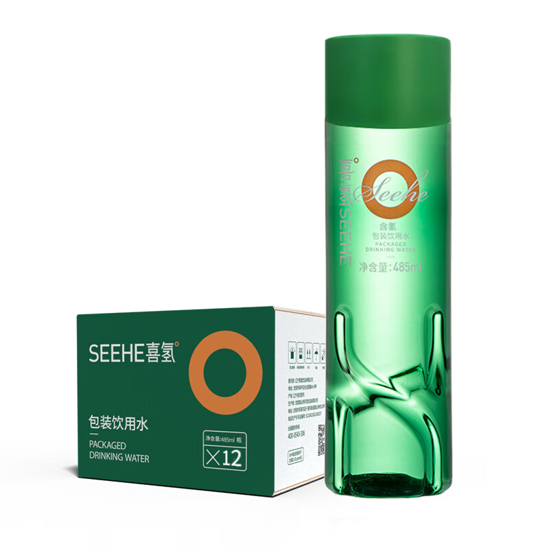 喜氫SEEHE含氫包裝飲用水富氫水素水弱堿性 485ml*12瓶
