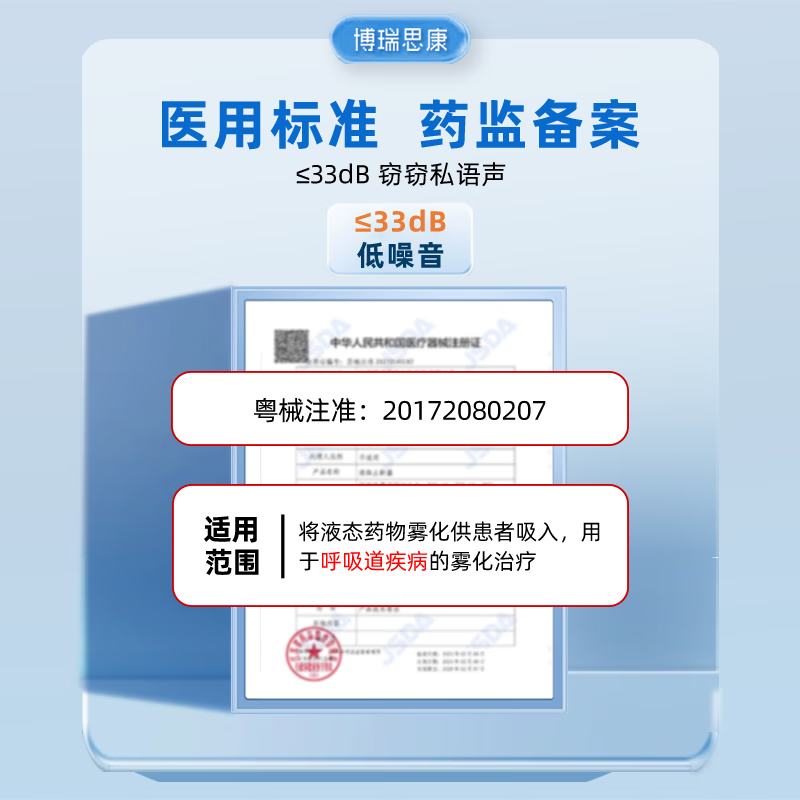 博瑞思康手持雾化器儿童 家用雾化器成人婴幼儿便携式医用雾化机 1档便携升级款【手持轻音 雾大细腻】