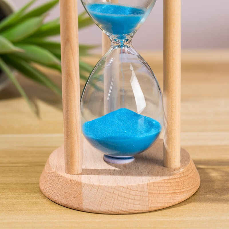 万梭 沙漏计时器学生3\/5\/15\/30分钟时间防摔迷你刷牙定时器木质 【大号】【圆形15分钟】绿沙