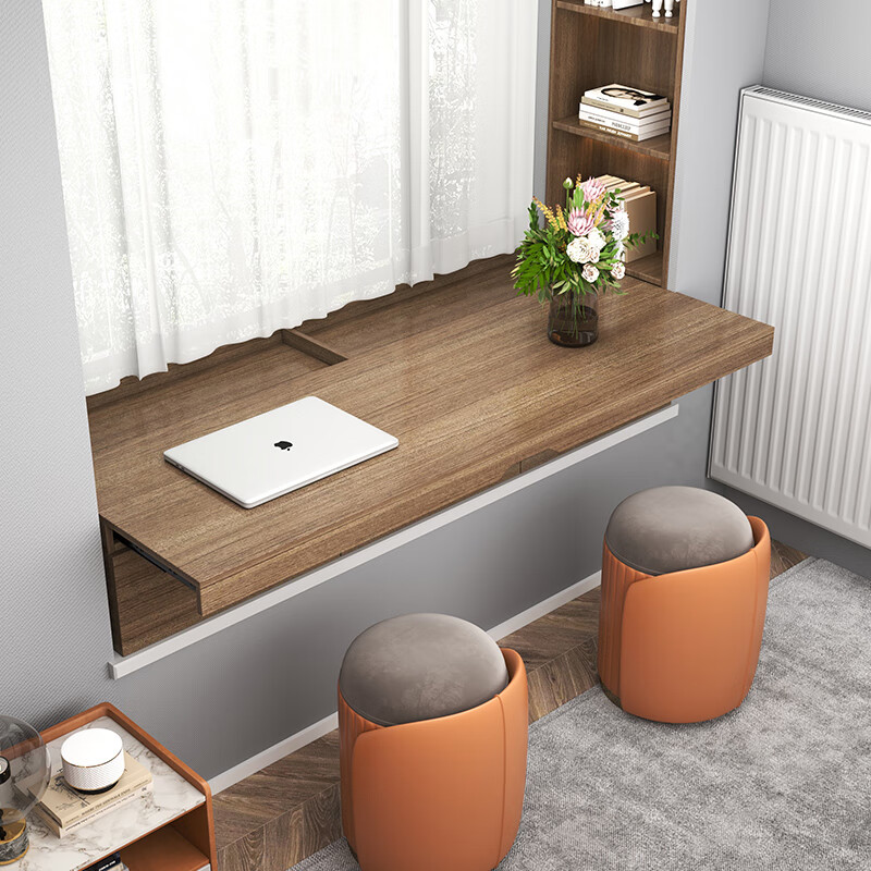 良贤尚飘窗抽拉书桌实木飘窗柜电脑桌飘窗抽拉式写字书桌抽屉柜窗台