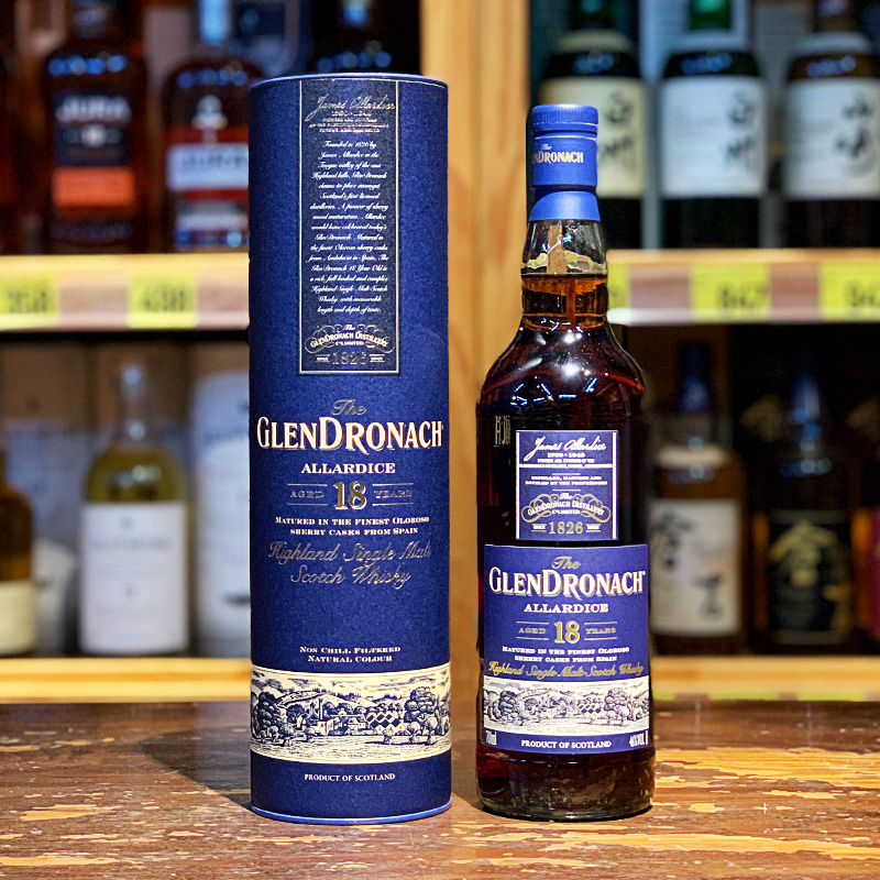 【门店直发】格兰多纳18年阿勒代斯雪莉桶单一麦芽苏格兰威士忌英国Glendronach洋酒700ml