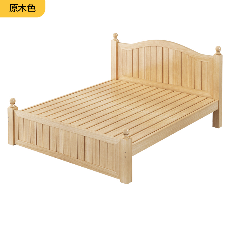 5米床新中式床zh系列 【款式一】原木色 1800mm*2000mm 框架结构
