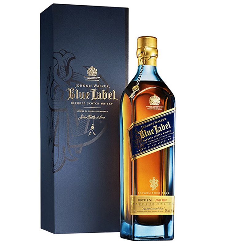 尊尼获加（JOHNNIE WALKER）洋酒  蓝方 蓝牌 苏格兰进口 威士忌750ml
