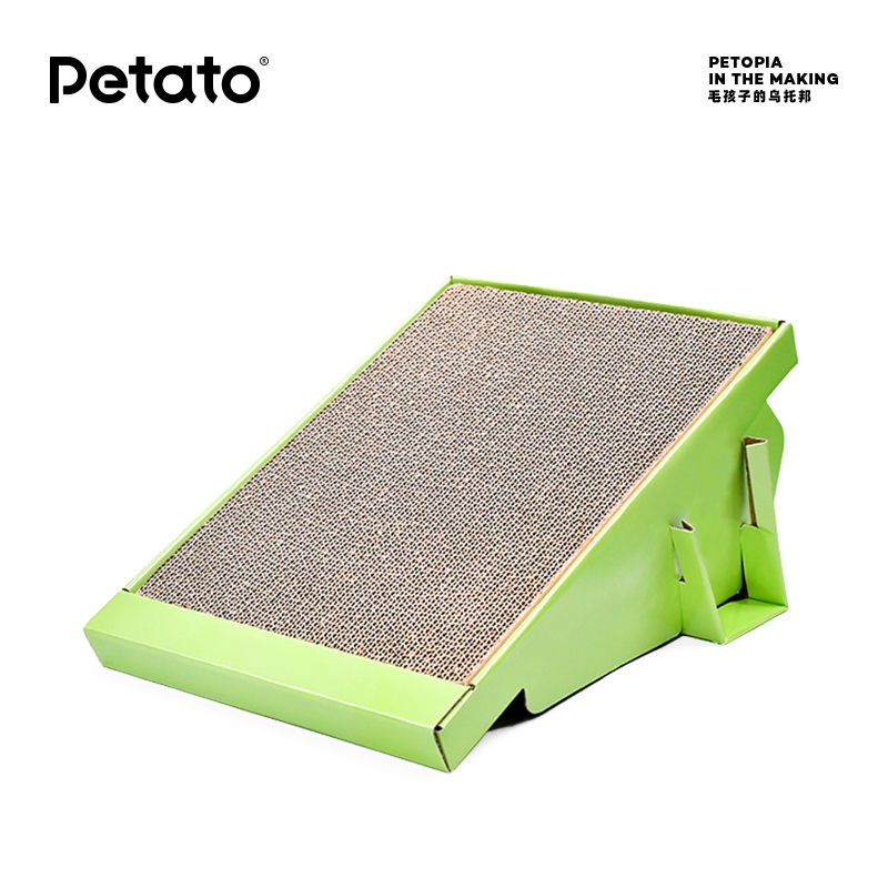 Petato洋芋宠物 斜坡猫抓板 泡芙自动猫砂盆专用配件 绿色