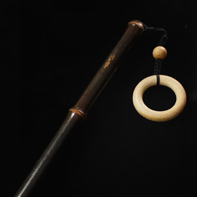 艺竹情紫竹戒尺教棍藤条手把件家用竹条实心竹教鞭教师棍竹子竹鞭紫竹鞭 直径1.5厘米不带配饰 长度60厘米