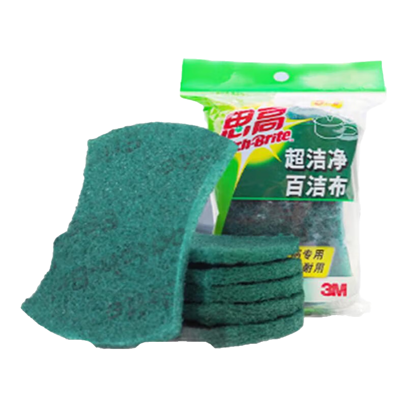 3M思高超潔凈百潔布 洗碗布家用廚房去油污內(nèi)含除污粒子刷鍋碗耐用 百潔布10片(2包共10片)