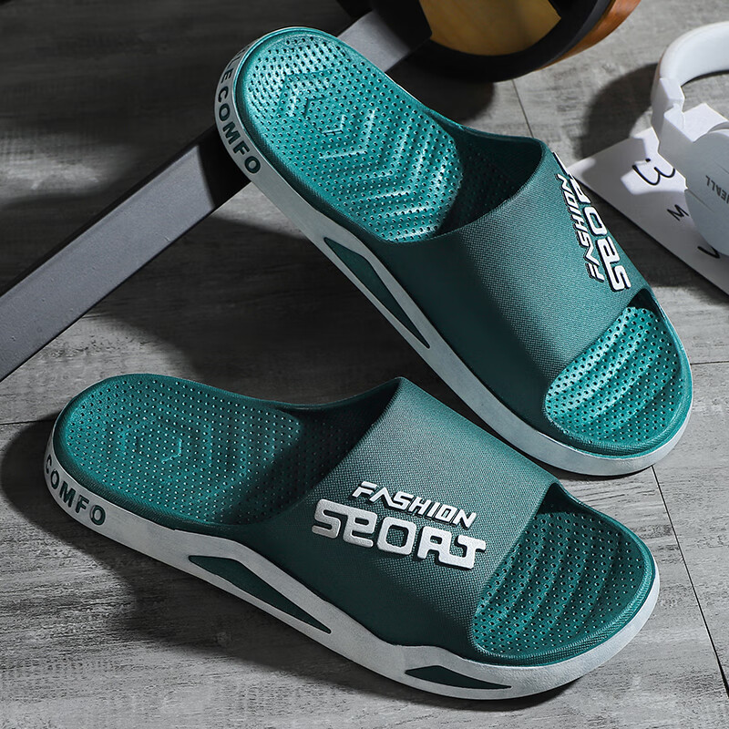 刺链潮牌男士拖鞋外穿室内防滑厚底大码凉拖鞋男户外运动沙滩一字拖