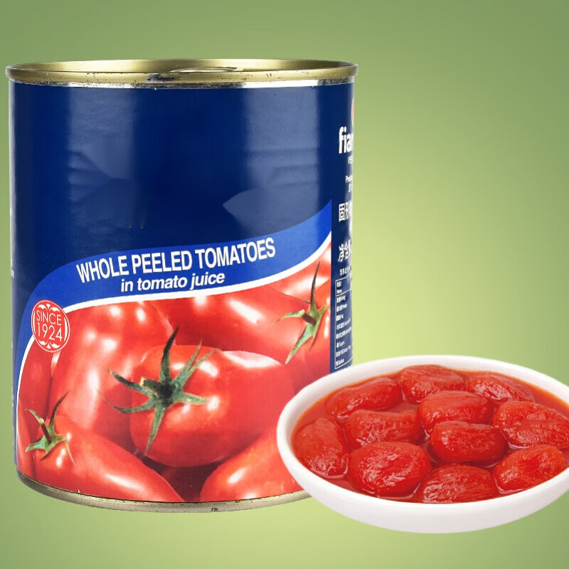 蕴召整个去皮番茄罐头800含番茄汁 意面披萨