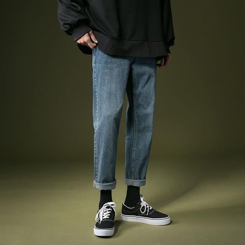 顺涛男装裤子牛仔裤普陀西部牛仔男生直筒宽松成熟风格百搭九1分裤子