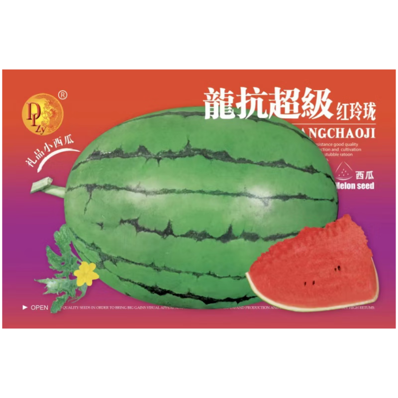 龙江然龙种业红玲珑礼品小西瓜种子200粒/袋花皮红肉礼品小瓜红玉类型