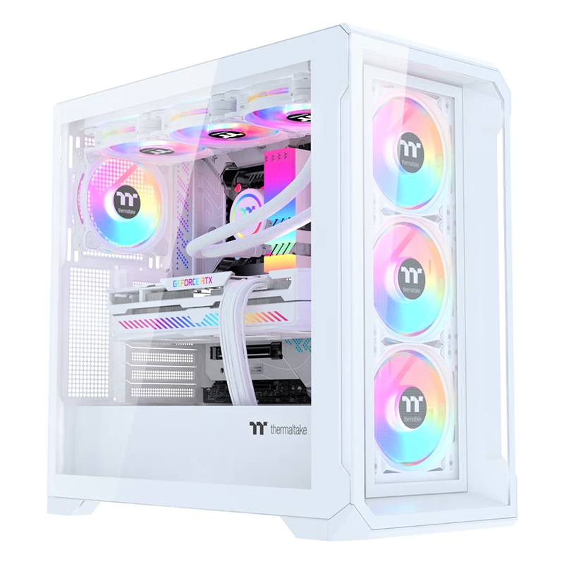 钢影 巫妖S 白色 机箱电脑主机（支持ATX主板/支持360水冷/钢化玻璃侧透/支持40显卡）
