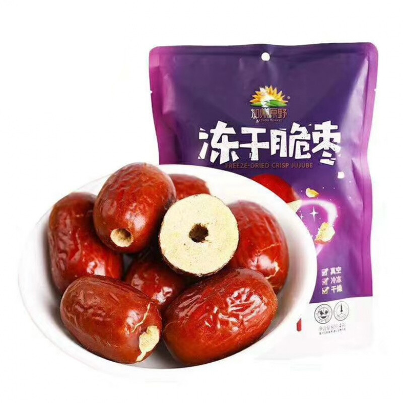 加州原野冻干脆枣400g*2袋无核脆枣冻干枣原味独立包装 1袋x400g(内