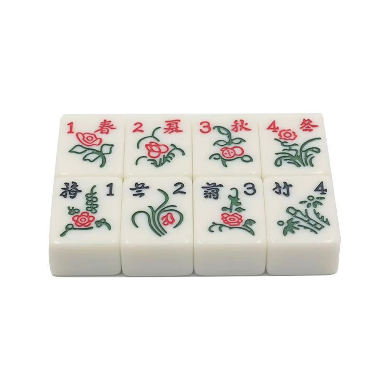 维诺亚家用手搓麻将春夏秋冬梅兰竹菊各一张单张配牌8张花牌 玉色8个