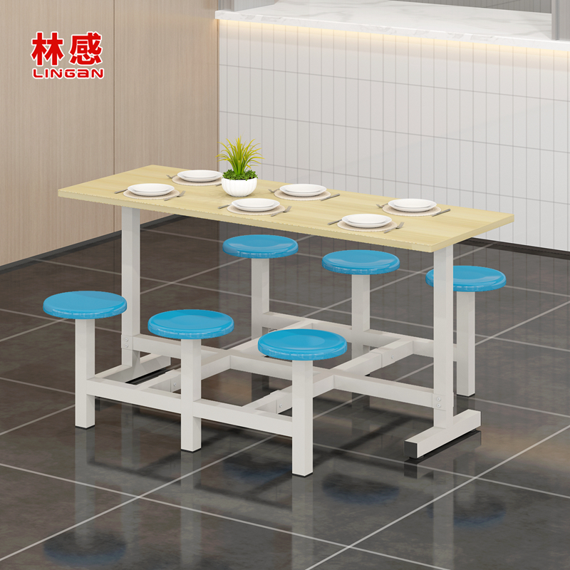 林感 食堂餐桌 快餐桌椅 可翻折 六人落地式  员工餐厅桌椅 可收纳 方便扫地餐桌椅 160*60尺寸六人位餐桌椅高性价比高么？