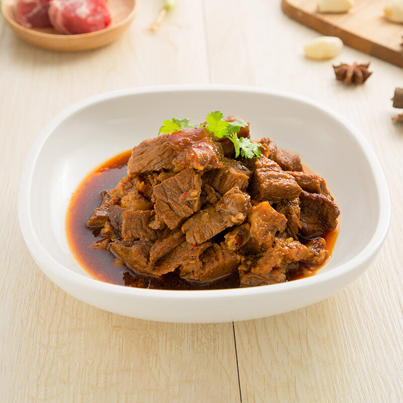 泛洲滋味红烧牛筋肉方便下饭菜速冻熟食加热即食半成品菜 家庭装450g