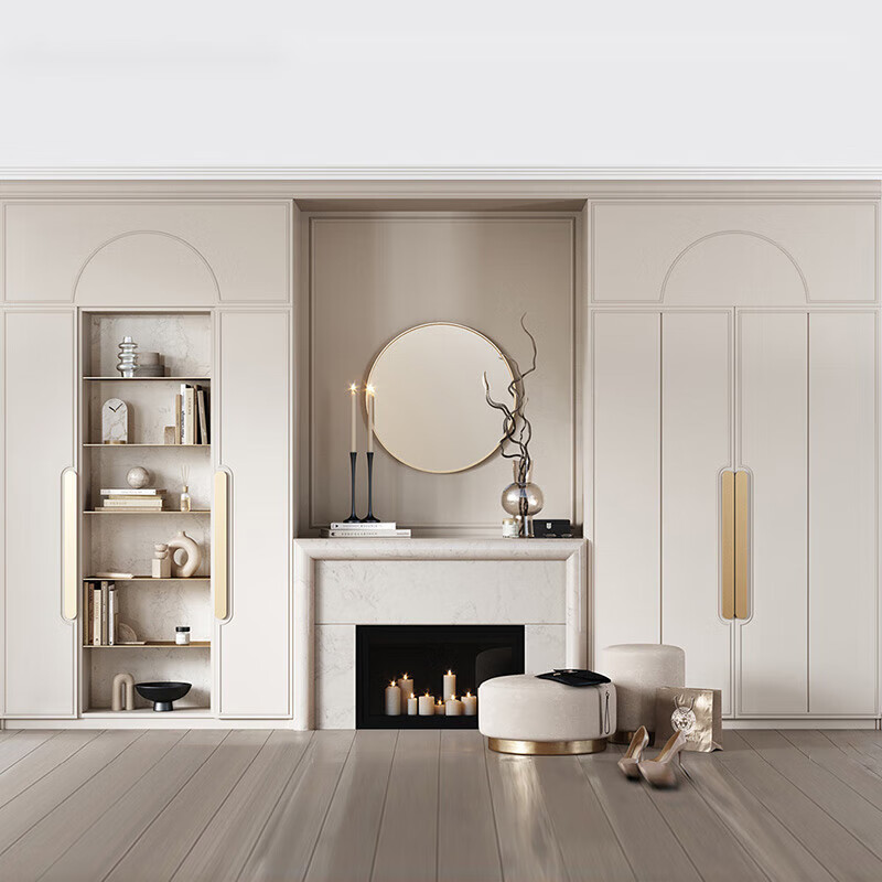 妙普乐卧室衣柜2023年新款 衣柜2023年新款弧形家用卧室法式实木轻奢