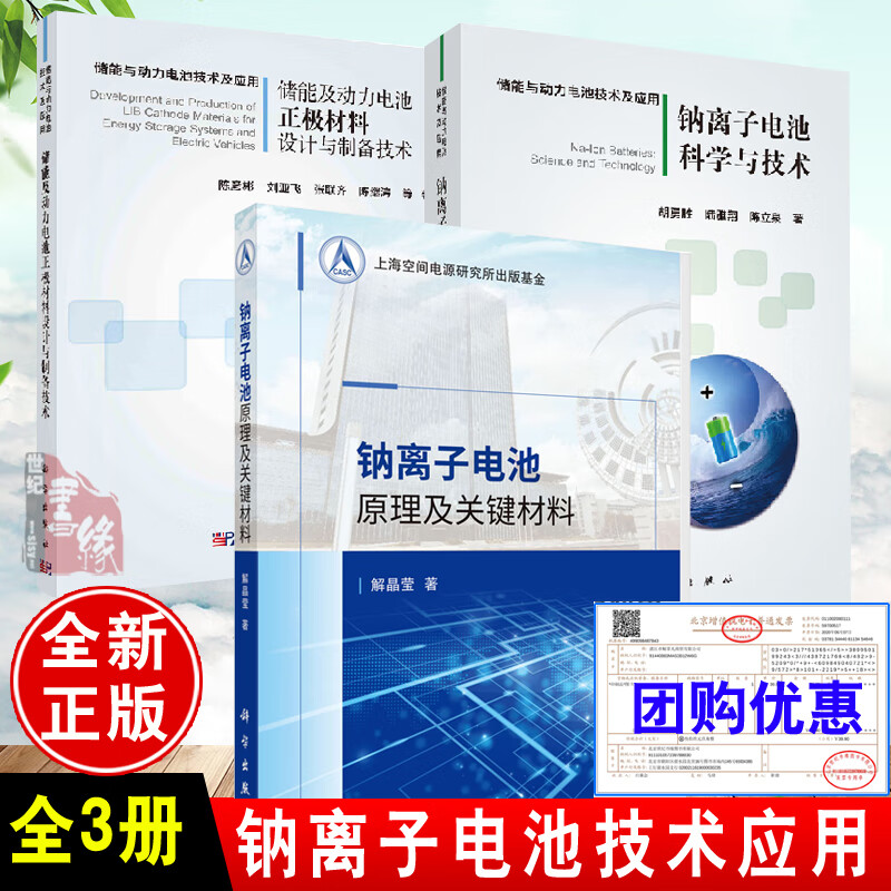 【全3册】钠离子电池科学与技术储能及动力电池正极材料设计与制备技术国之重器出版工程钠离子电池先进技术及应用物理电化学能源