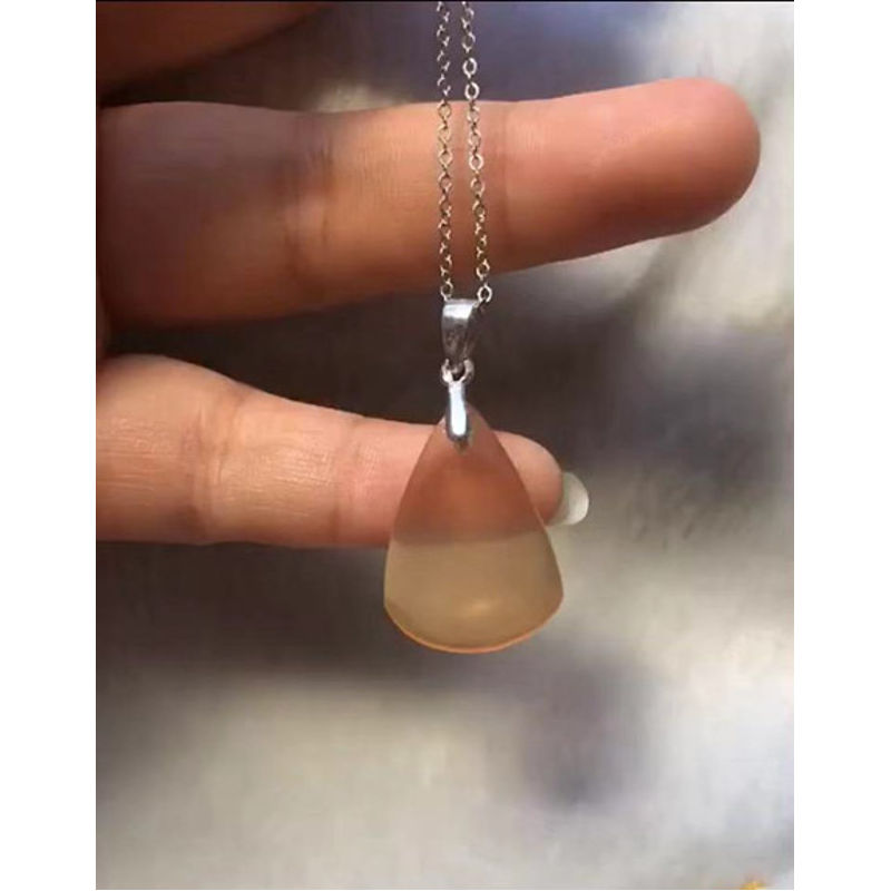 青鱼石鱼惊石乌青鱼惊喉骨吊坠 青鱼石扇子挂坠成品 吊坠一颗 s925