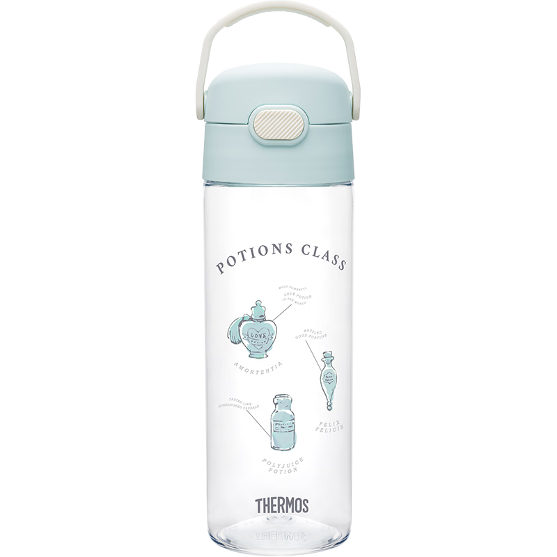 膳魔師（THERMOS）兒童水杯夏季小學(xué)生彈蓋直飲杯Tritan耐摔塑料水杯水壺600ml 藍(lán)