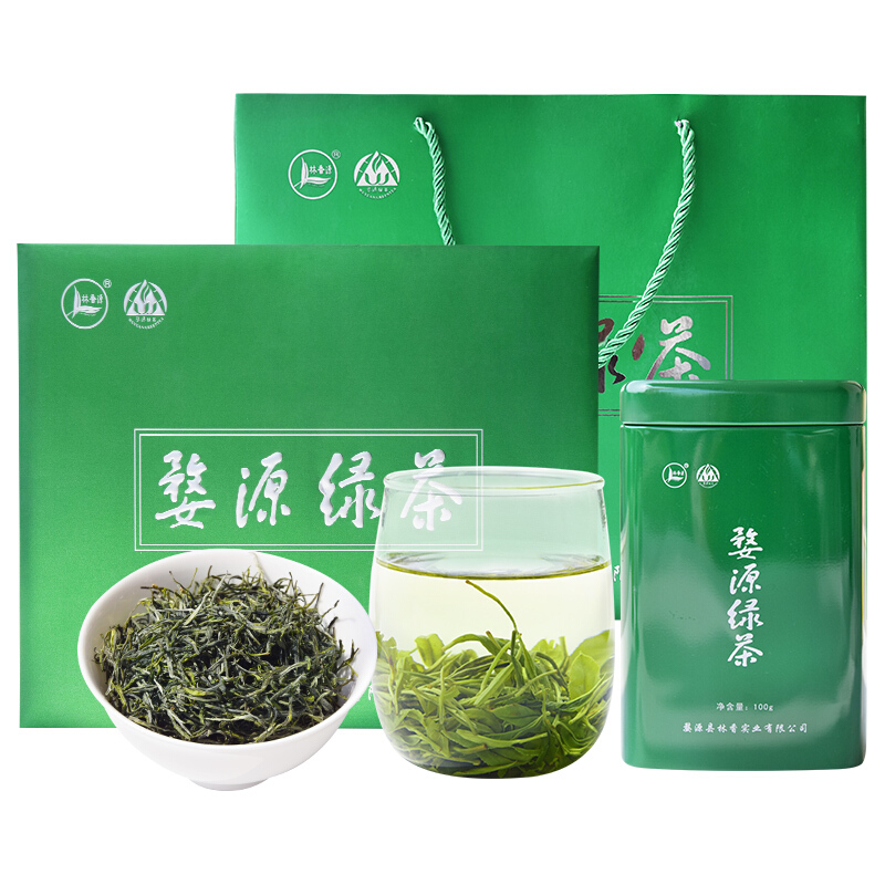 绿茶婺源2021新茶高山毛尖叶浓香型日照绿茶礼盒装200g