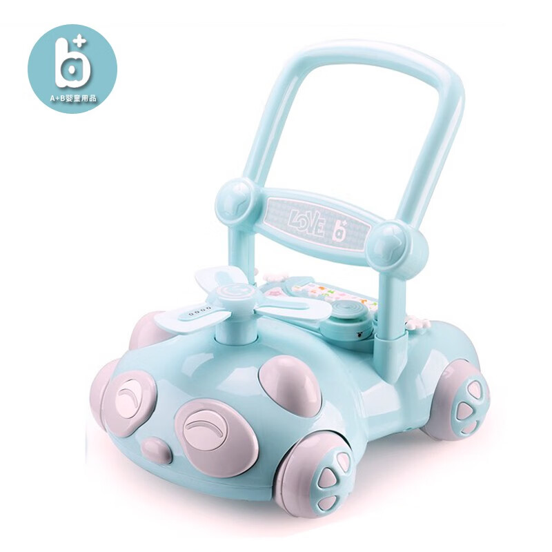 A+B宝宝学步车手推车防侧翻防o型腿多功能婴儿学走路助步6-18个月学步车手推玩具车 熊猫学步车【早教机+两档可调节】