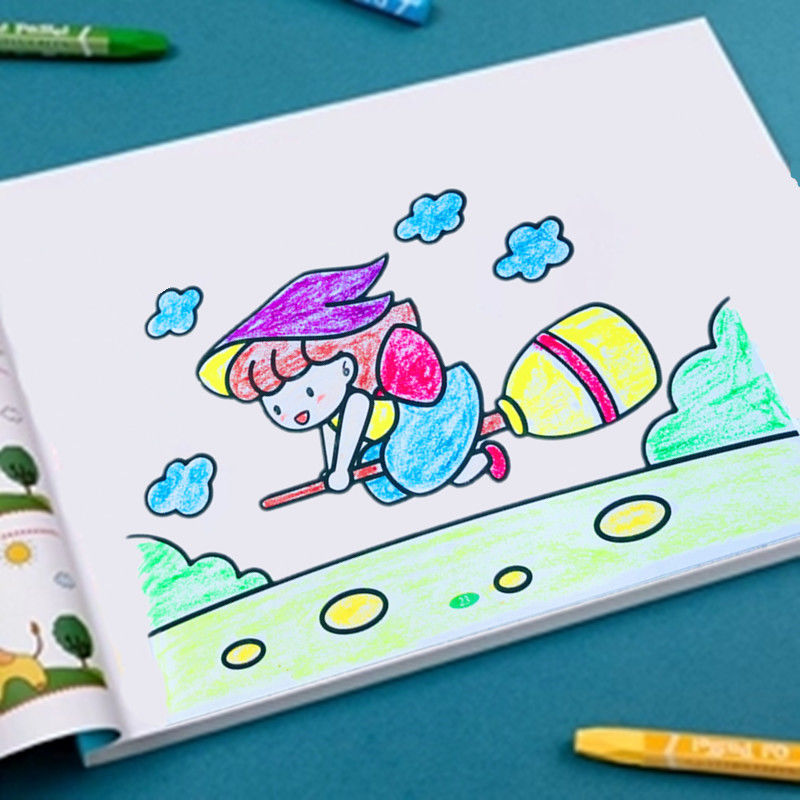 幼儿童涂色本画画书 宝宝启蒙涂鸦填色本图画册绘画书2-3-4-5-6岁