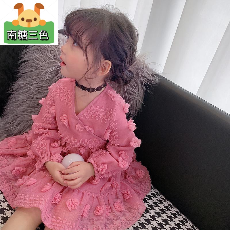南糖三色女童连衣裙春装公主裙一岁女宝宝三岁小女孩裙子儿童衣服春秋